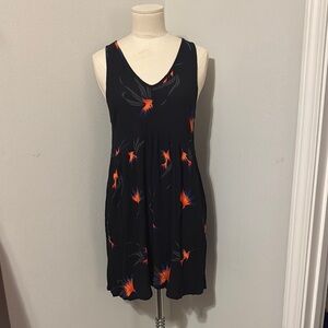 Knot Sisters Black and Orange Floral Dress